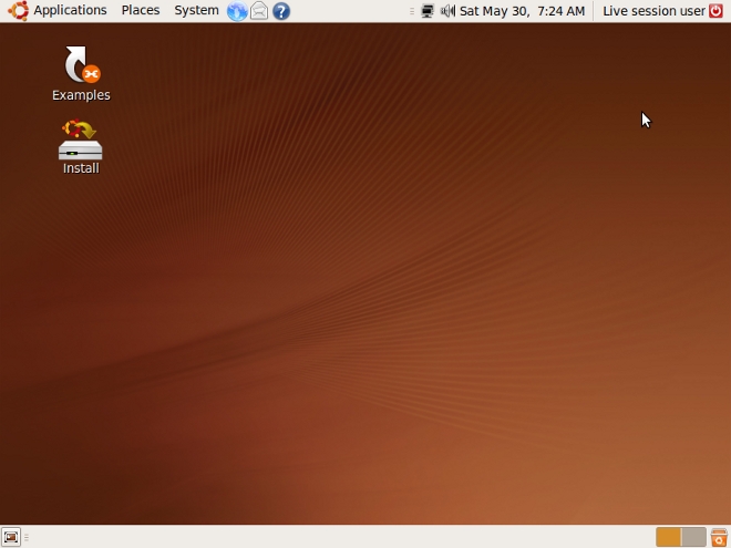 Omtrent slik ser Ubuntu ut. Fra "Places"-menyen kan man enkelt finne Windows-partisjonen. 